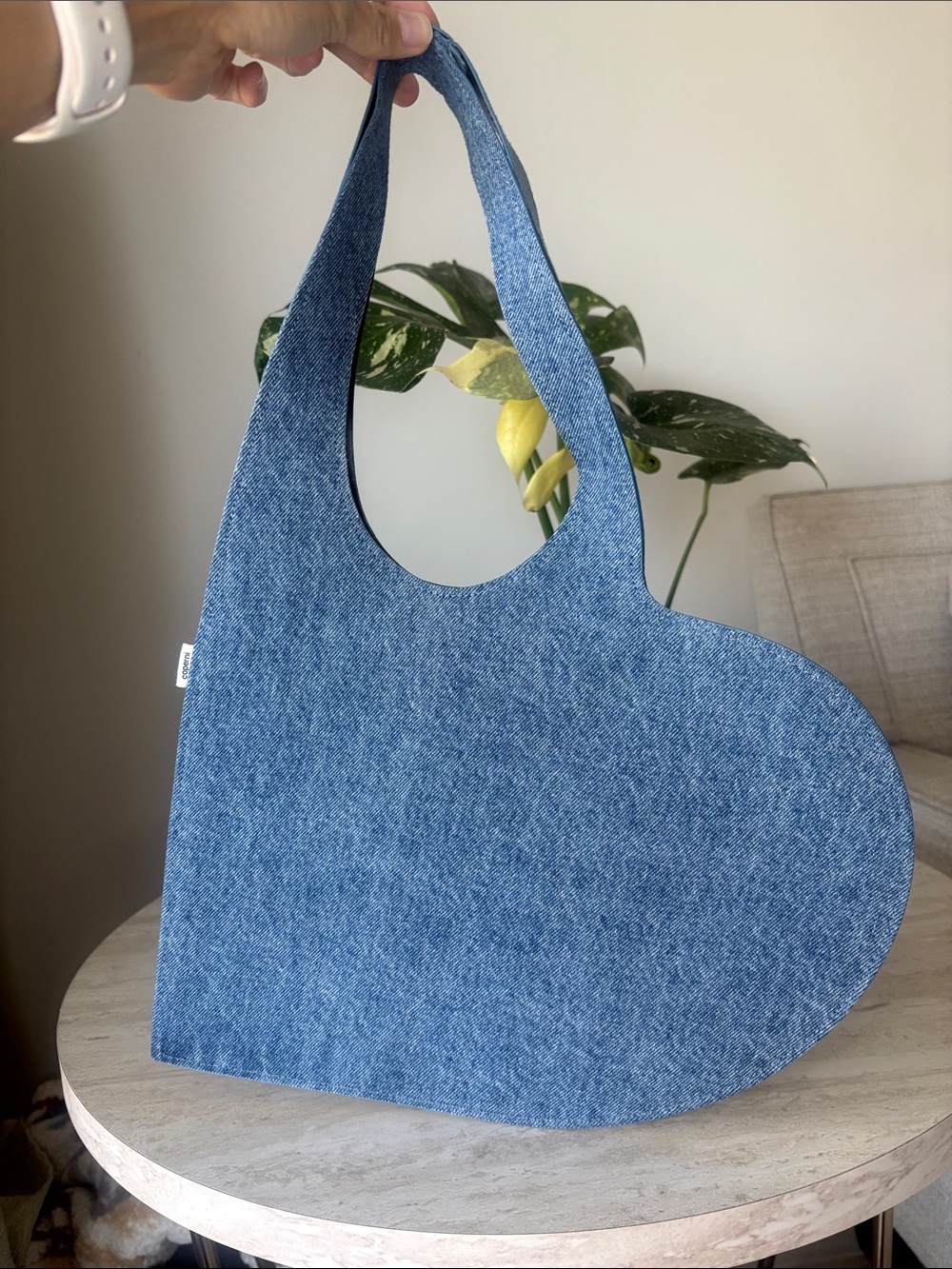Coperni Small Denim Heart Tote Bag - Blue